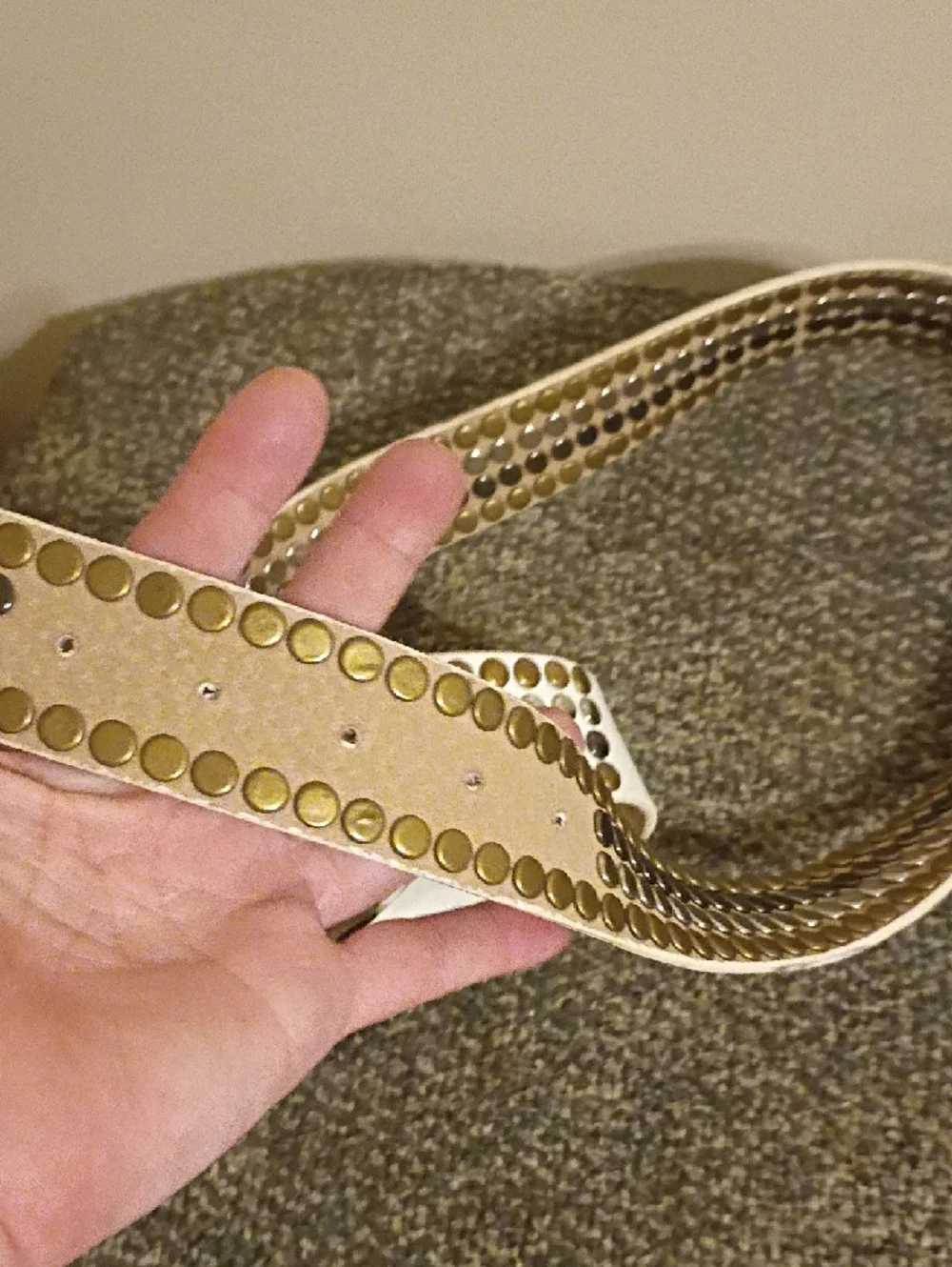 White Studded  Women'sBelt - Fashion Buckle XL Size
